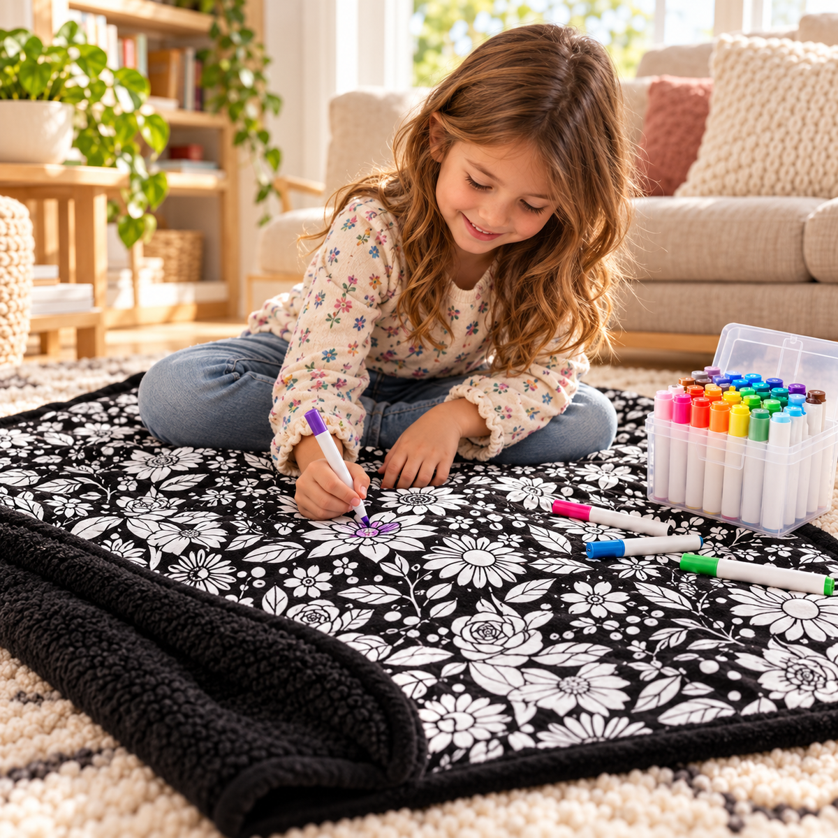 LuchiLu Coloring Blanket for Adults