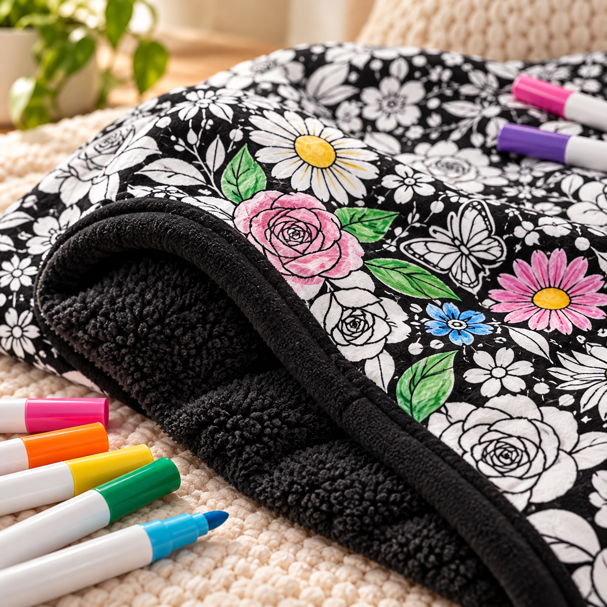 LuchiLu Coloring Blanket for Adults