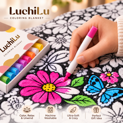 LuchiLu Coloring Blanket for Adults